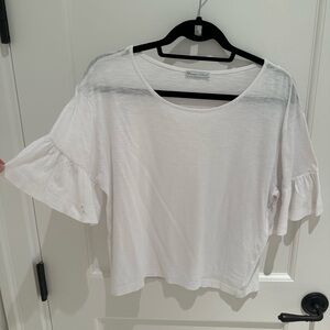 Zara ruffle sleeve loose tee S